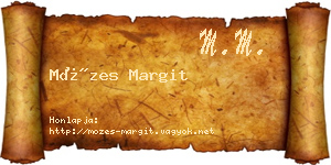 Mózes Margit névjegykártya