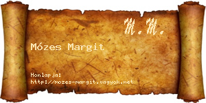 Mózes Margit névjegykártya